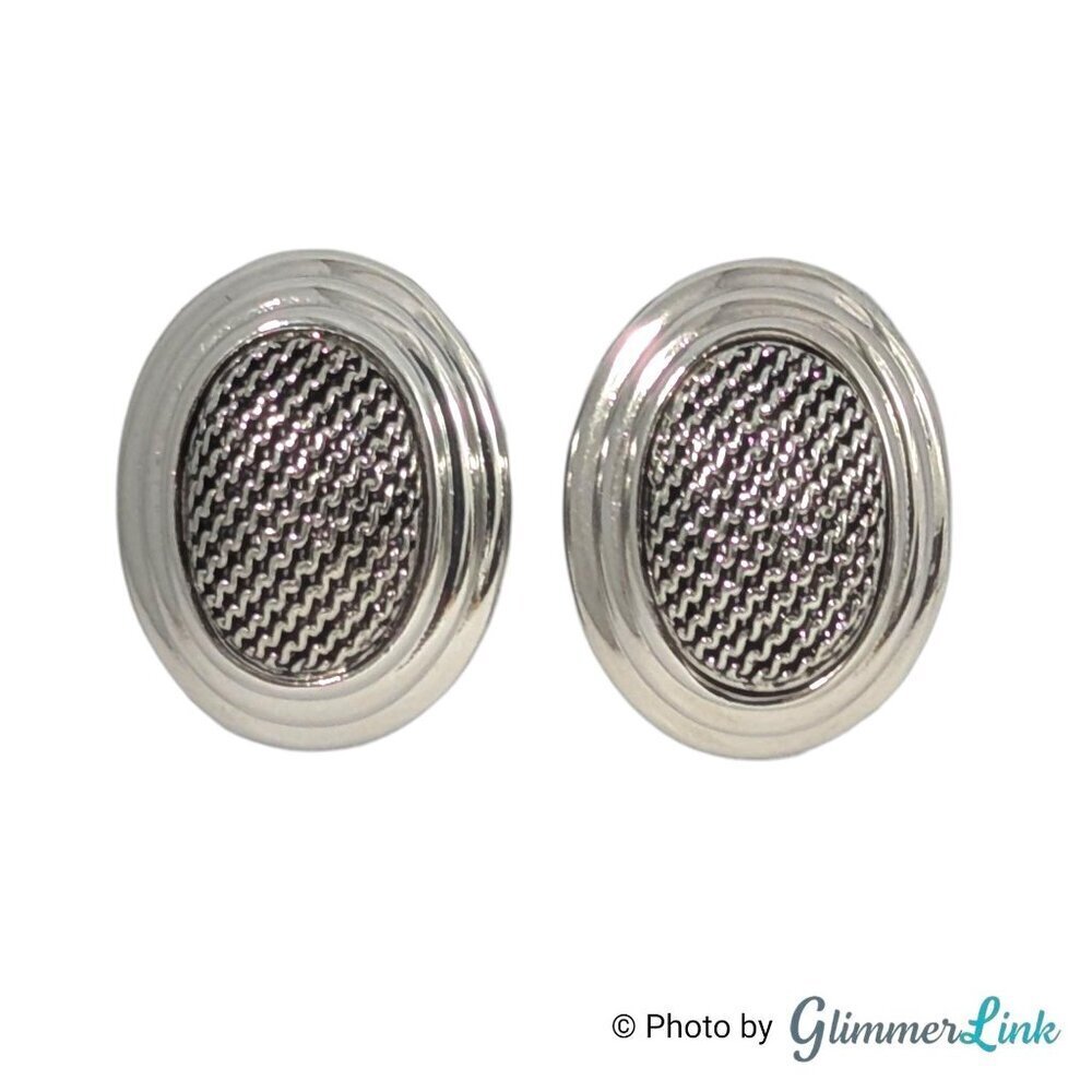 Vintage Avon Silver Tone Magnetic Convertible Mesh Earrings – 1999 Modernist
